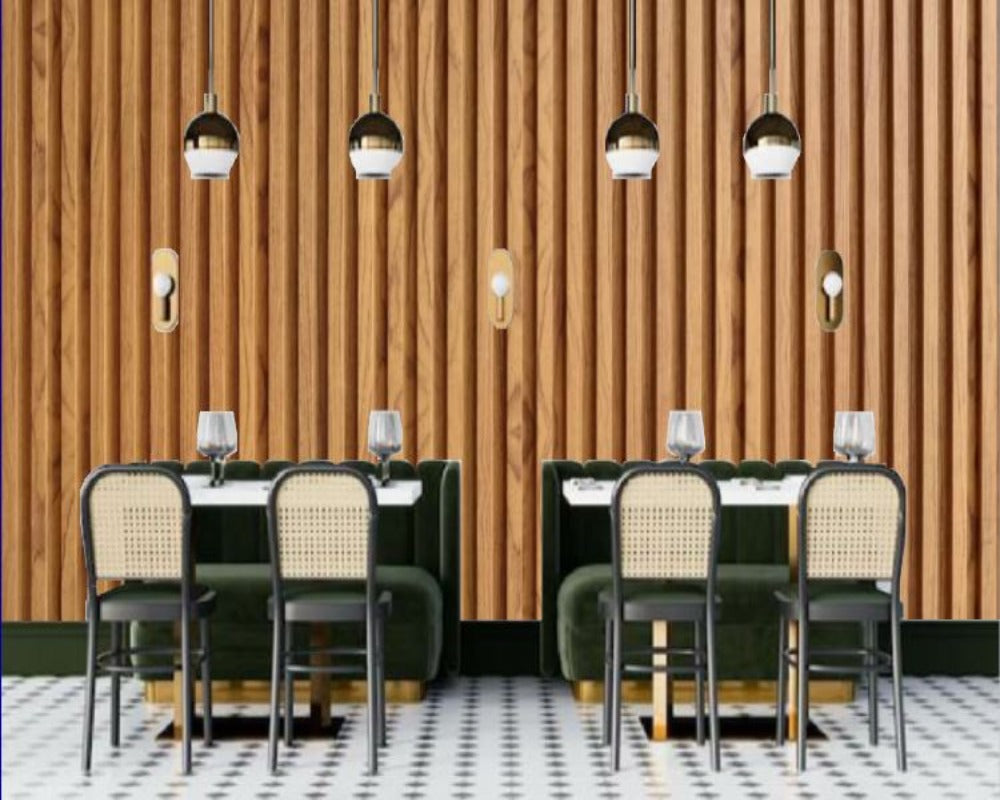 3D Wallpaper Wood Flutes Panel
